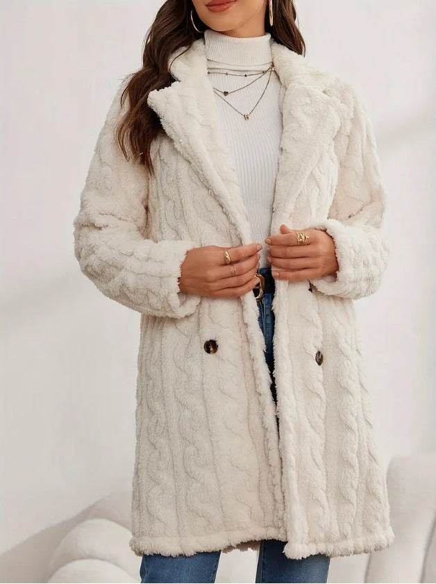 Damen Kuschelige Strickjacke mit hochfloriger Optik und knöpfbarem Verschluss R&B