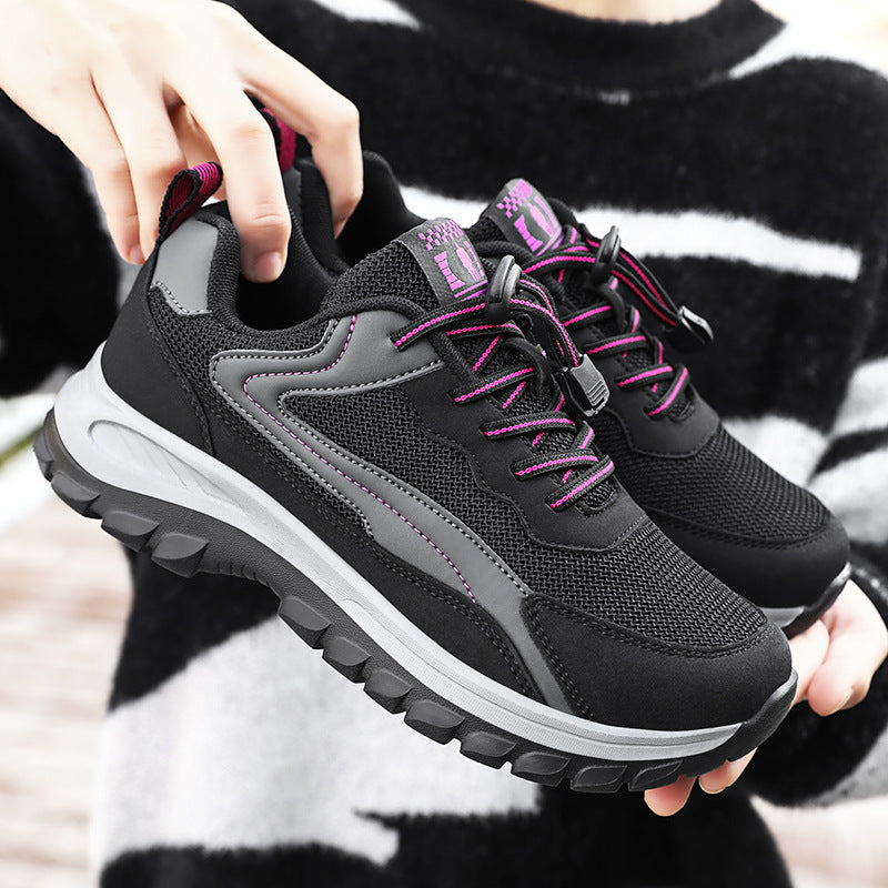 Damen sportliche Laufschuh mit atmungsaktivem Obermaterial und elastischen Schnellschnürsystem R&B