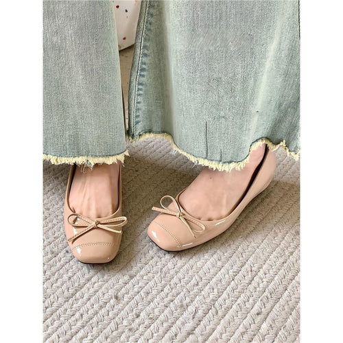 Damen elegante Ballerinas mit zarter Schleifenverzierung R&B