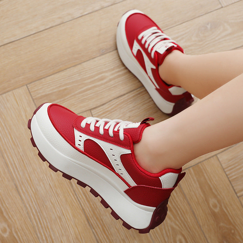 Damen Plattform-Sneaker mit modischem Obermaterial und rutschfester Sohle R&B