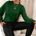 Damen elegante Bluse mit Rüschendetails und lockeren Ärmeln