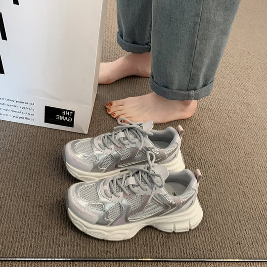 Damen sportive Sneakers mit atmungsaktiver Mesh-Oberfläche und weicher Dämpfung R&B