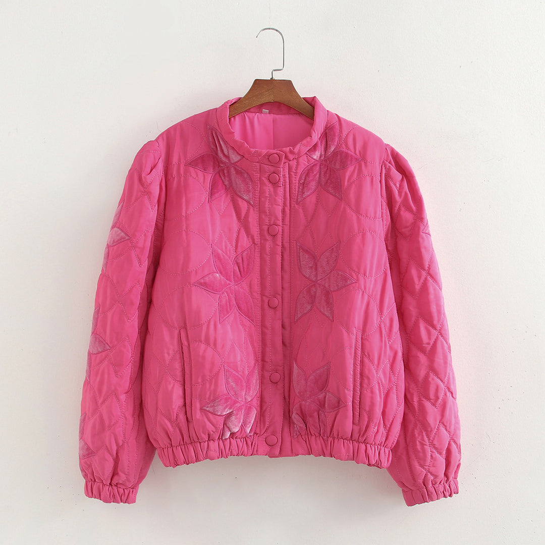 Damen gesteppte Blumenjacke R&B