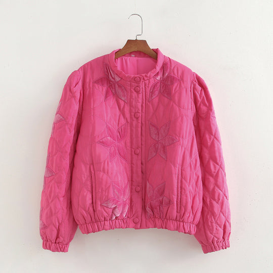 Damen gesteppte Blumenjacke R&B