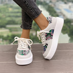 Damen modische Plateau-Sneaker mit auffälligem Design R&B