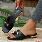 Damen modische Riemchen-Sandalen mit eleganter Schnallenverzierung R&B