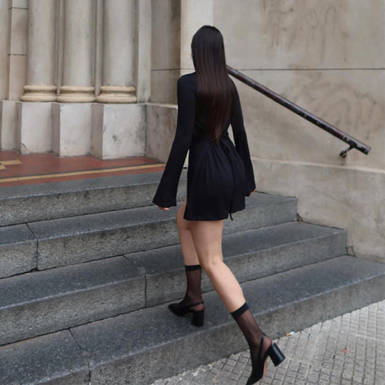 Damen Figurbetontes Langarmkleid mit elegantem Schnitt und asymmetrischen Details R&B