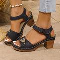 Damen komfortable Sandalen mit modischem Blockabsatz