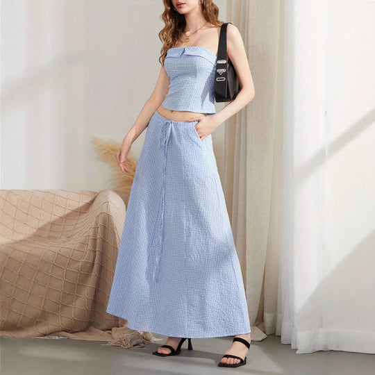 Damen Maxikleid im karierten Design R&B