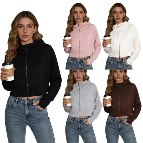 Damen sportliche und modische Jacke mit Kapuze R&B
