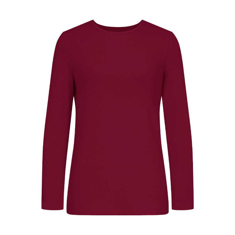 Damen Langarm-T-Shirt aus hochwertiger Baumwolle mit Rundhalsausschnitt R&B