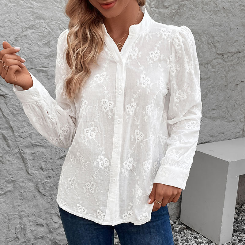 Damen Bluse mit feiner Stickerei R&B