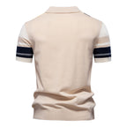 Herren Poloshirt mit modernem Streifen-Design und hochwertiger Baumwollmischung