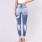 Damen Skinny Ripped Jeans mit modernem Used-Look R&B
