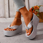 Damen Wedge-Pantoletten mit elegantem Knotted-Riemendesign und komfortabler Sohle R&B
