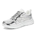 Damen Sneaker mit glänzendem Obermaterial und spitzenförmigem Design