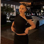 Damen Asymmetrisches Oberteil mit Raffinierter Raffung R&B