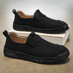 Herren Bequeme Leder Slip-On Schuhe mit elastischem Einschlupfdesign R&B