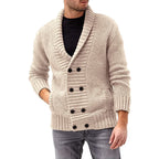 Herren Strickjacke mit doppelter Knopfleiste und modernem Strukturdesign R&B