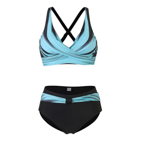 Damen Sportliches Bikini-Set mit trendigem Schnitt und modernem Grafikdesign R&B