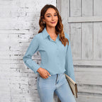 Damen Elegantes Blusenshirt mit feiner Steppnaht und tailliertem Schnitt R&B