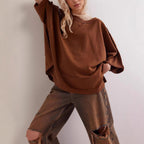Damen oversized Sweatshirt mit fließendem Schnitt R&B