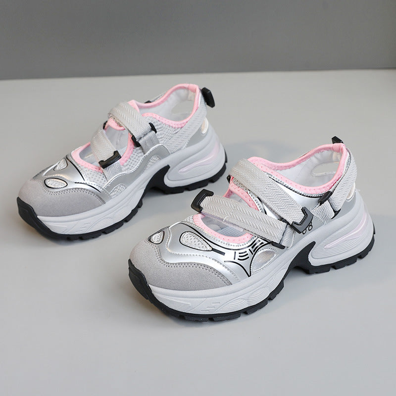 Damen Sportliche Sneakers mit verstellbarem Riemen und atmungsaktiver Obermaterialstruktur R&B