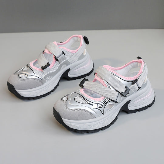 Damen Sportliche Sneakers mit verstellbarem Riemen und atmungsaktiver Obermaterialstruktur R&B