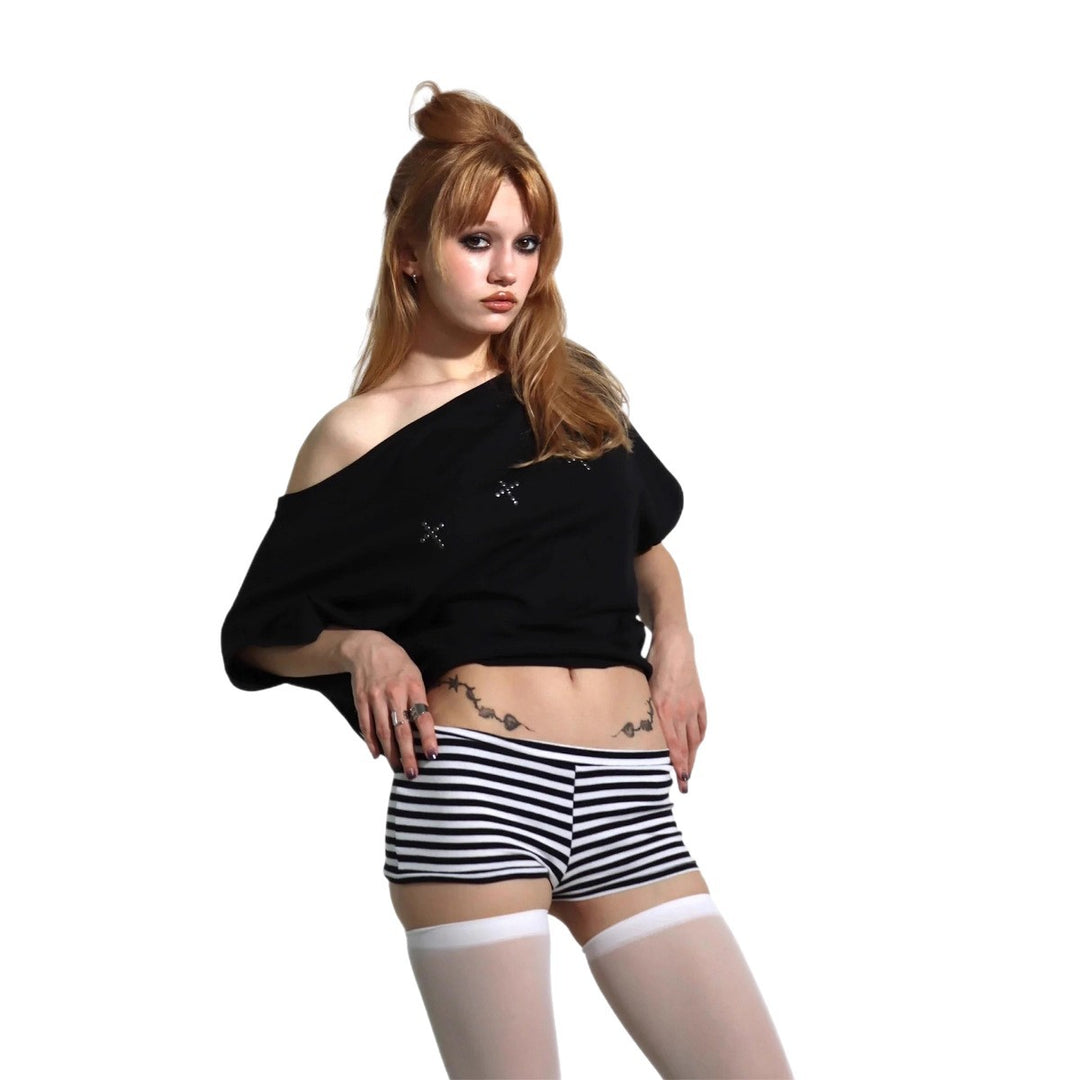 Damen Oversized Shirt mit glitzerndem Grafikelement R&B