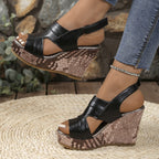 Damen Wedge-Sandalen mit eleganten Riemen R&B