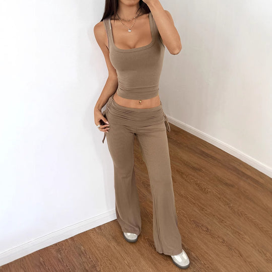 Damen Legere Sportbekleidung mit figurformendem Oberteil und weiten Hosen R&B