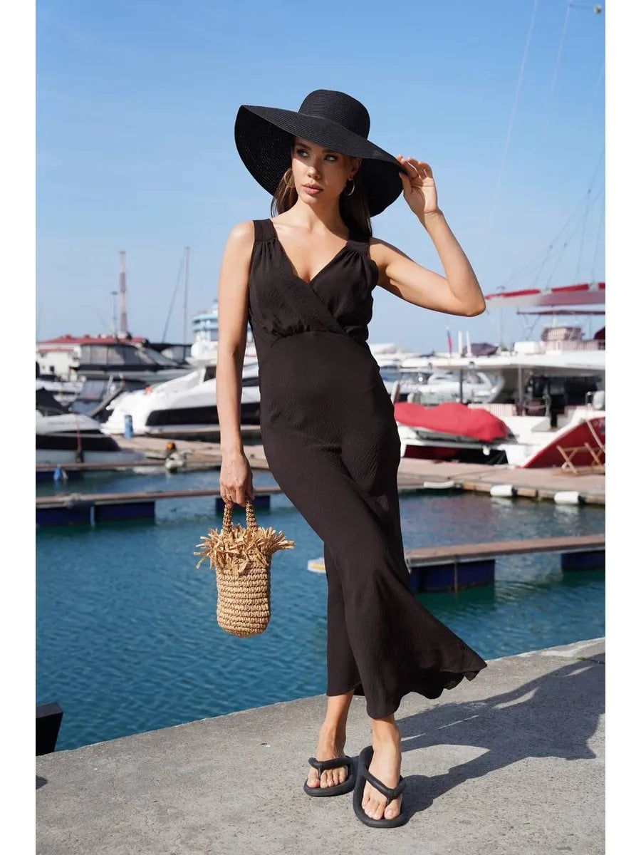 Damen Maxikleid mit schickem Wickeldesign und raffinierter Drapierung R&B