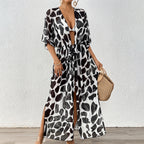 Damen modischer Strandkaftan mit seitlichem Kordelzug R&B