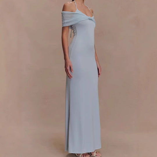 Damen Elegantes Maxikleid mit raffiniertem Schulterdesign R&B