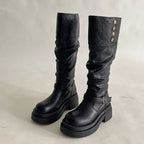 Damen Mode Stiefel mit eleganten Riemen und lässigem Design R&B