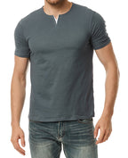 Herren Kurzarm-Henley-Shirt mit modernem Ausschnitt und bequemer Passform