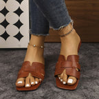 Damen Flache Riemchensandalen aus hochwertigem Leder R&B
