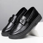 Herren Elegante Leder Slipper mit modischer Schnalle