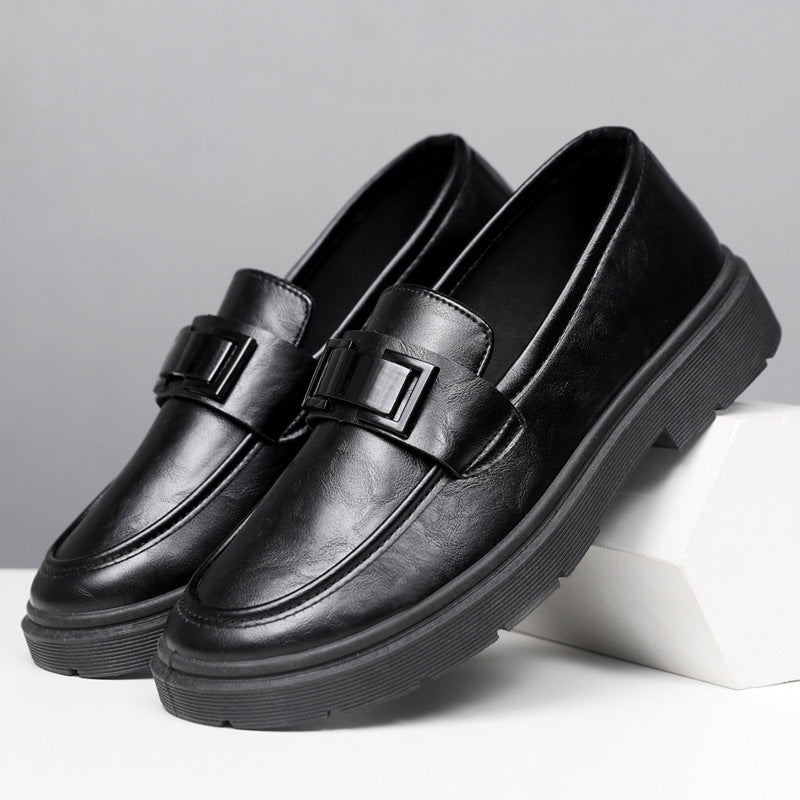 Herren Elegante Leder Slipper mit modischer Schnalle