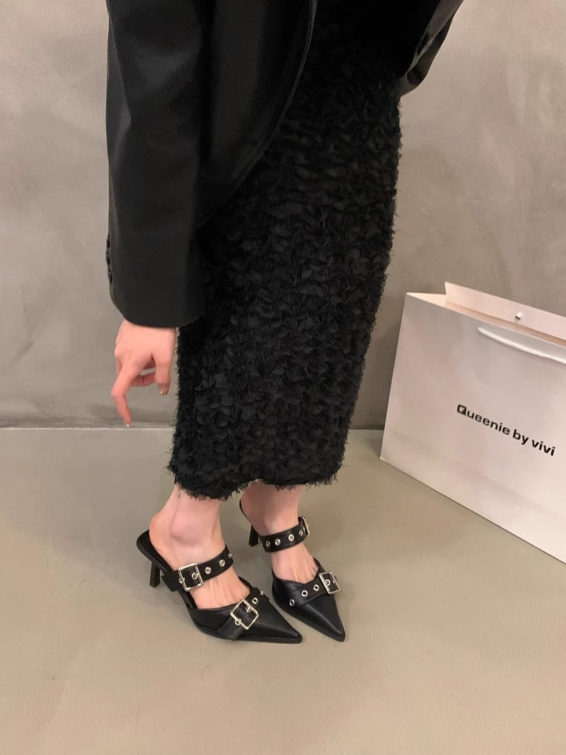 Damen elegante Slingback Pumps mit modischem Schnallen-Design R&B
