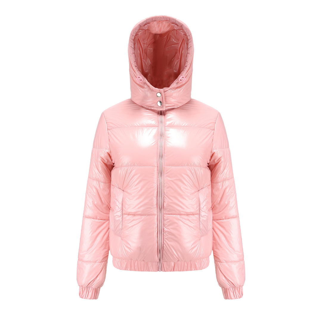 Damen glänzende Winterjacke mit Kapuze – Wasserabweisend & Wärmeisoliert – R&B