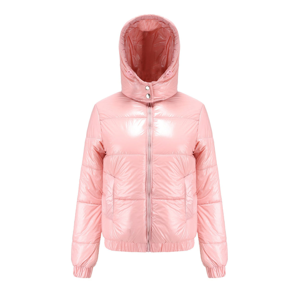 Damen glänzende Winterjacke mit Kapuze – Wasserabweisend & Wärmeisoliert – R&B