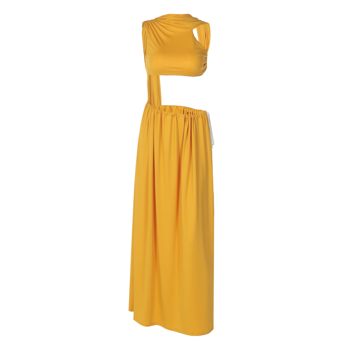 Damen Elegantes Maxikleid mit raffiniertem Cut-Out-Design und fließendem Schnitt R&B