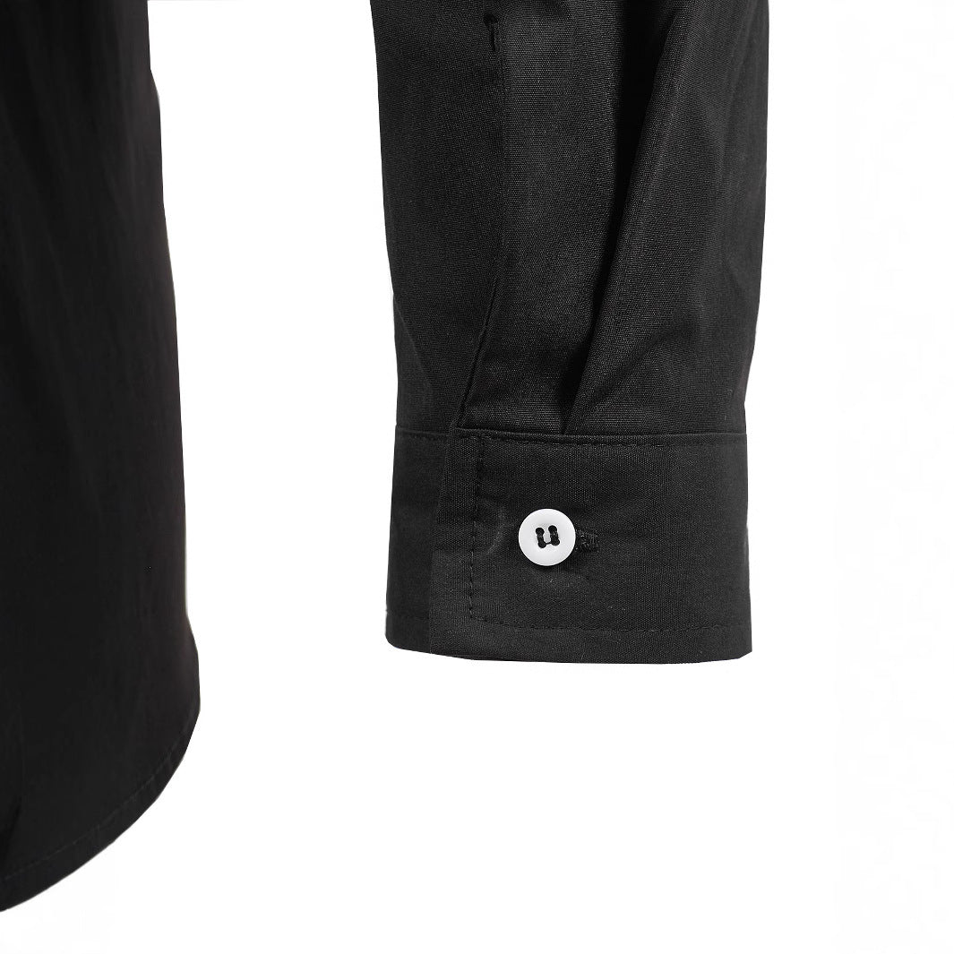 Herren Kreatives Langarmhemd mit asymmetrischem Design R&B
