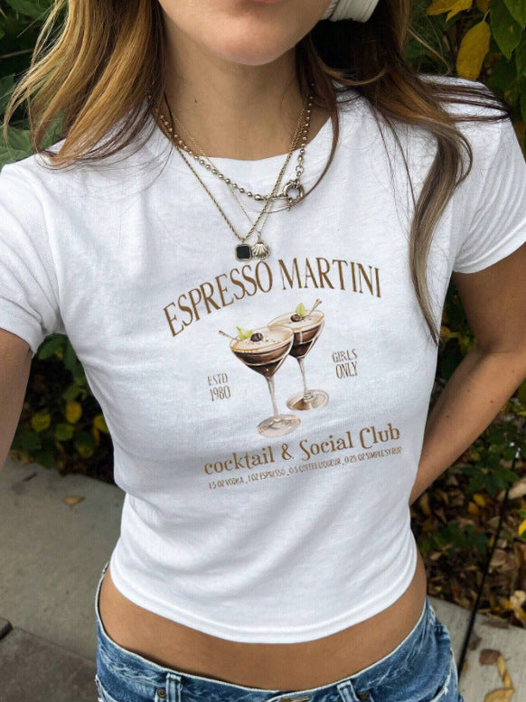 Damen cropped T-Shirt mit exklusivem Pferdemotiv und figurbetontem Schnitt R&B