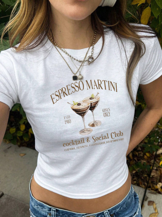 Damen cropped T-Shirt mit exklusivem Pferdemotiv und figurbetontem Schnitt R&B