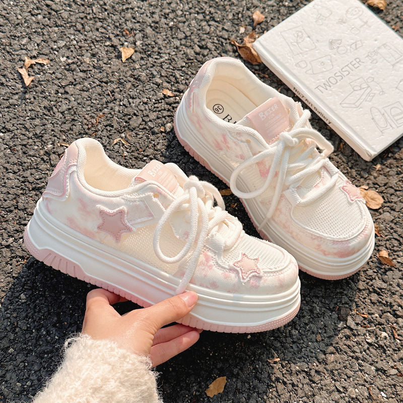 Damen Sneakers mit modischem Sternen-Motiv und komfortabler Sohle