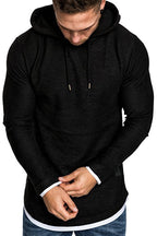 Herren Langarm Kapuzenpullover mit sportlichem Schnitt und feiner Struktur