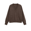 Damen V-Ausschnitt Strickpullover mit lässigem Schnitt R&B