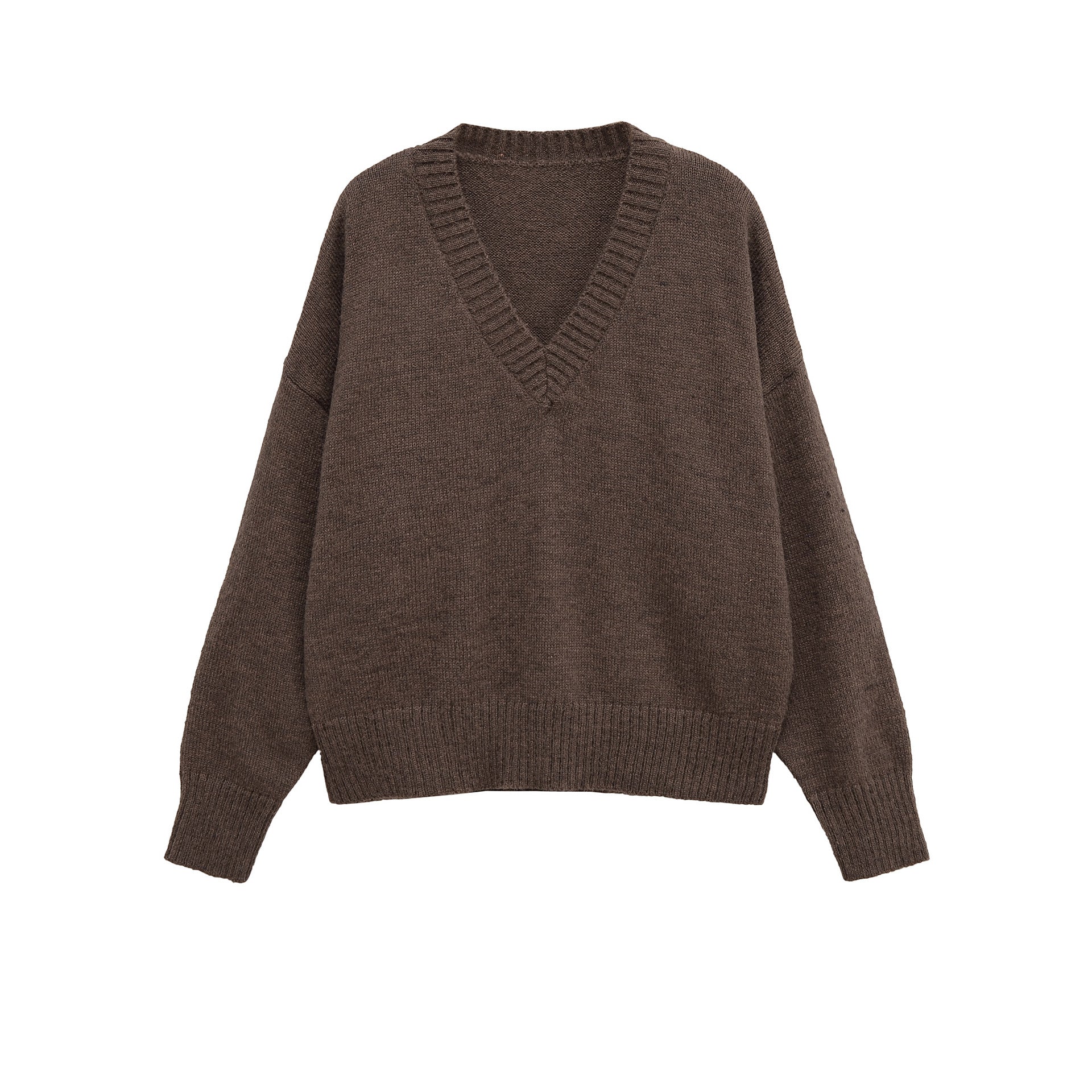 Damen V-Ausschnitt Strickpullover mit lässigem Schnitt R&B